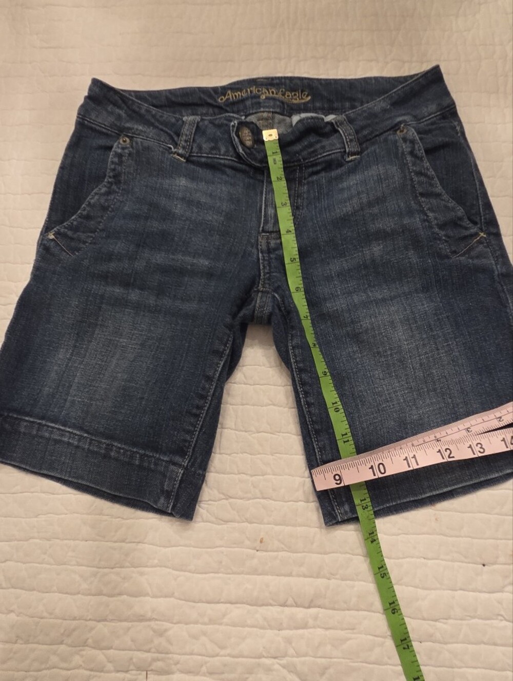 American Eagle Outfitters Navy Blue Denim Detail Shorts Size 00 - Picture 5 of 8